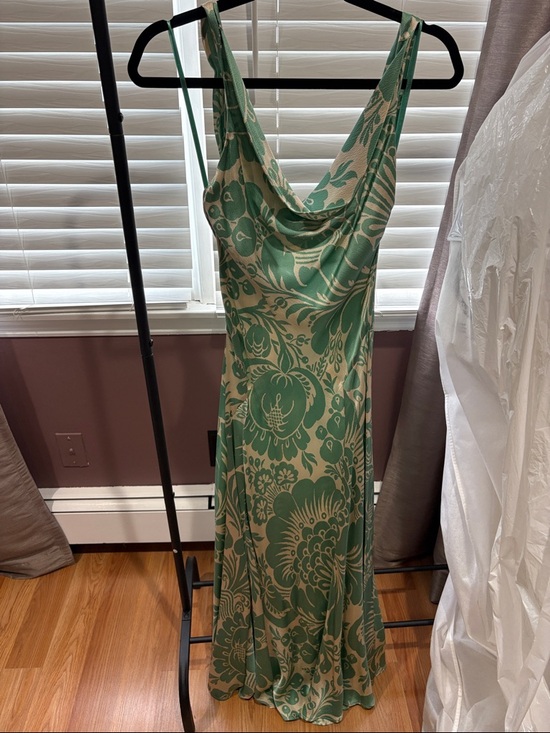 Diane Von Furstenberg Dresses & Skirts - Diane Von Furstenberg Green and Cream Floral Cowl Maxi Dress